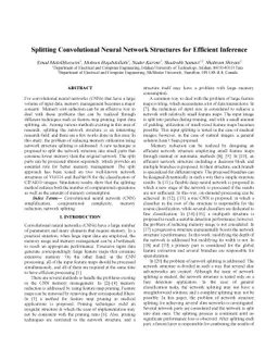 Splitting Convolutional Neural Network Structures for Efficient
  Inference