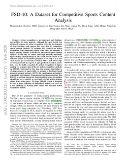 FSD-10: A Dataset for Competitive Sports Content Analysis