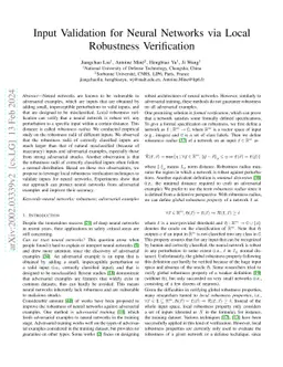 Input Validation for Neural Networks via Runtime Local Robustness
  Verification