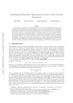 Streaming Submodular Maximization under a $k$-Set System Constraint