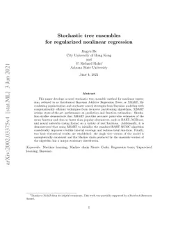 Stochastic tree ensembles for regularized nonlinear regression