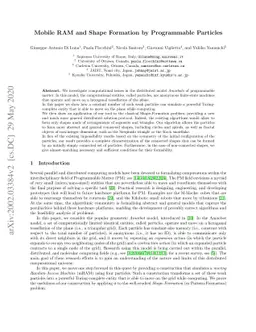 Mobile RAM and Shape Formation by Programmable Particles