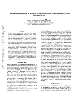 Attend to the beginning: A study on using bidirectional attention for
  extractive summarization