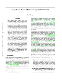 Graph Neural Distance Metric Learning with Graph-Bert