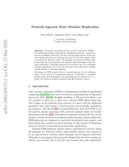 Network-Agnostic State Machine Replication