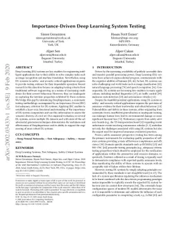 Importance-Driven Deep Learning System Testing