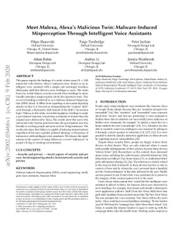 Meet Malexa, Alexa's Malicious Twin: Malware-Induced Misperception
  Through Intelligent Voice Assistants