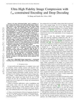 Ultra High Fidelity Image Compression with $\ell_\infty$-constrained
  Encoding and Deep Decoding