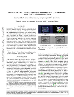 Segmenting Unseen Industrial Components in a Heavy Clutter Using RGB-D
  Fusion and Synthetic Data