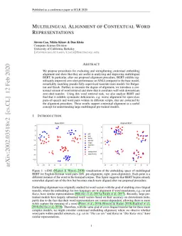 Multilingual Alignment of Contextual Word Representations