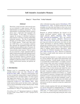 Self-Attentive Associative Memory