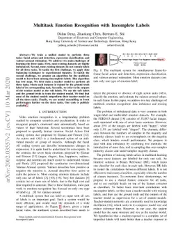 Multitask Emotion Recognition with Incomplete Labels