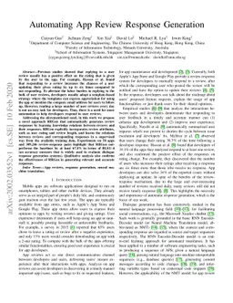 Automating App Review Response Generation