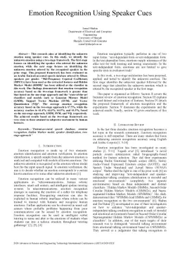 Emotion Recognition Using Speaker Cues