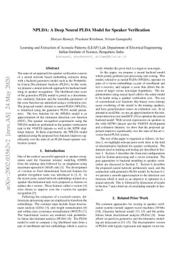 NPLDA: A Deep Neural PLDA Model for Speaker Verification