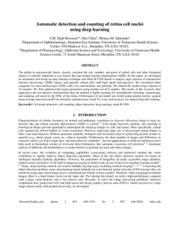 Automatic detection and counting of retina cell nuclei using deep
  learning
