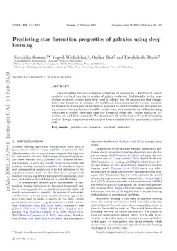 Predicting star formation properties of galaxies using deep learning