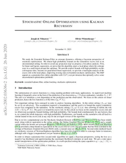 Stochastic Online Optimization using Kalman Recursion