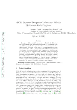 iDCR: Improved Dempster Combination Rule for Multisensor Fault Diagnosis