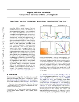 Explore, Discover and Learn: Unsupervised Discovery of State-Covering
  Skills