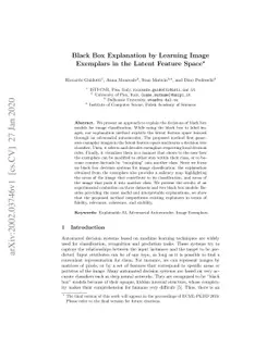 Black Box Explanation by Learning Image Exemplars in the Latent Feature
  Space