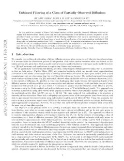 Unbiased Filtering of a Class of Partially Observed Diffusions