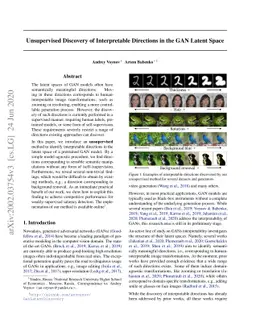 Unsupervised Discovery of Interpretable Directions in the GAN Latent
  Space