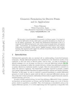 Geometric Formulation for Discrete Points and its Applications