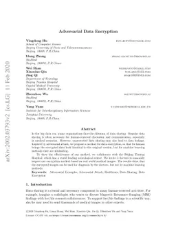 Adversarial Data Encryption