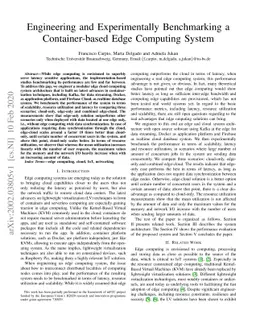 Engineering and Experimentally Benchmarking a Container-based Edge
  Computing System