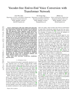 Vocoder-free End-to-End Voice Conversion with Transformer Network