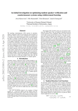 An initial investigation on optimizing tandem speaker verification and
  countermeasure systems using reinforcement learning