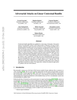 Adversarial Attacks on Linear Contextual Bandits