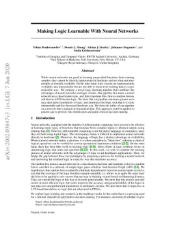 Making Logic Learnable With Neural Networks