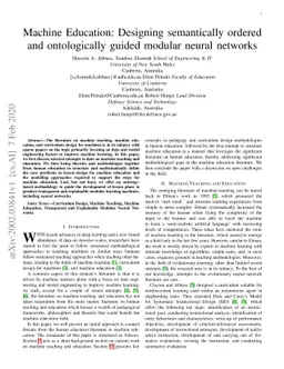 Machine Education: Designing semantically ordered and ontologically
  guided modular neural networks