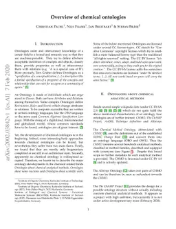 Overview of chemical ontologies