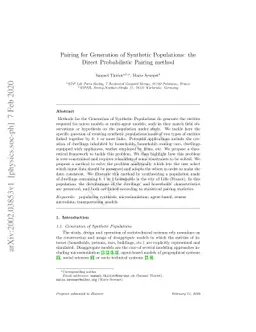 Pairing for Generation of Synthetic Populations: the Direct
  Probabilistic Pairing method