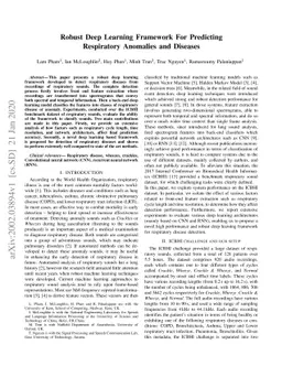 Robust Deep Learning Framework For Predicting Respiratory Anomalies and
  Diseases