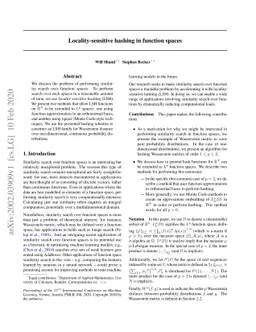 Locality-sensitive hashing in function spaces