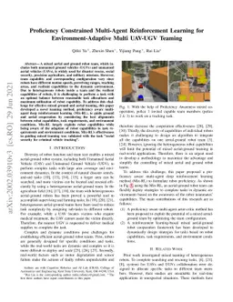 Proficiency Constrained Multi-Agent Reinforcement Learning for
  Environment-Adaptive Multi UAV-UGV Teaming