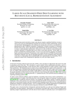 Large-Scale Gradient-Free Deep Learning with Recursive Local
  Representation Alignment