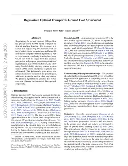 Regularized Optimal Transport is Ground Cost Adversarial