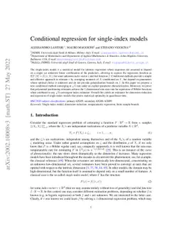 Conditional regression for single-index models