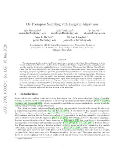On Thompson Sampling with Langevin Algorithms
