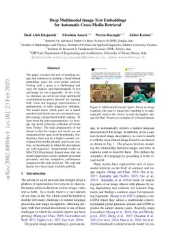 Deep Multimodal Image-Text Embeddings for Automatic Cross-Media
  Retrieval