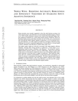Triple Wins: Boosting Accuracy, Robustness and Efficiency Together by
  Enabling Input-Adaptive Inference