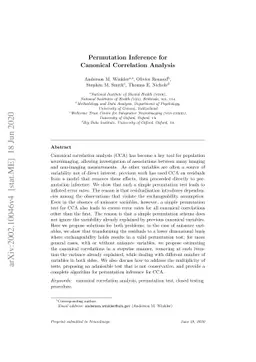 Permutation Inference for Canonical Correlation Analysis