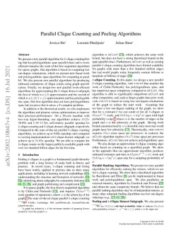 Parallel Clique Counting and Peeling Algorithms