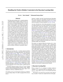Handling the Positive-Definite Constraint in the Bayesian Learning Rule