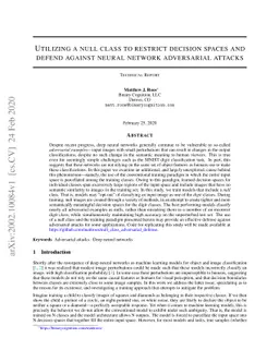 Utilizing a null class to restrict decision spaces and defend against
  neural network adversarial attacks